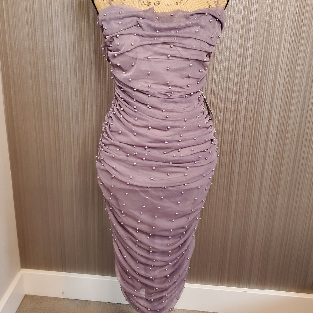 Elegant lavender beaded dress from Nordstrom